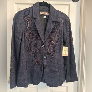 Coldwater Creek Embroidered Blazer Size Petite 6